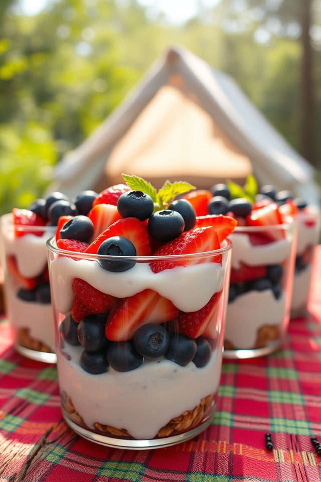 layered fruit yogurt parfaits