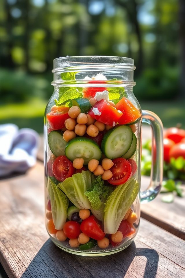 layered salad jar meal