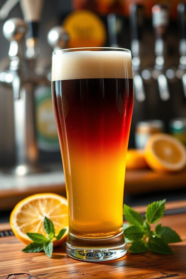 layered stout and ale