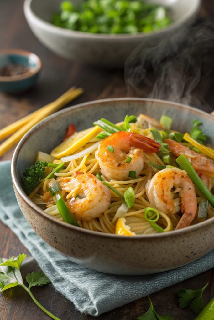 zesty shrimp vegetable stir fry