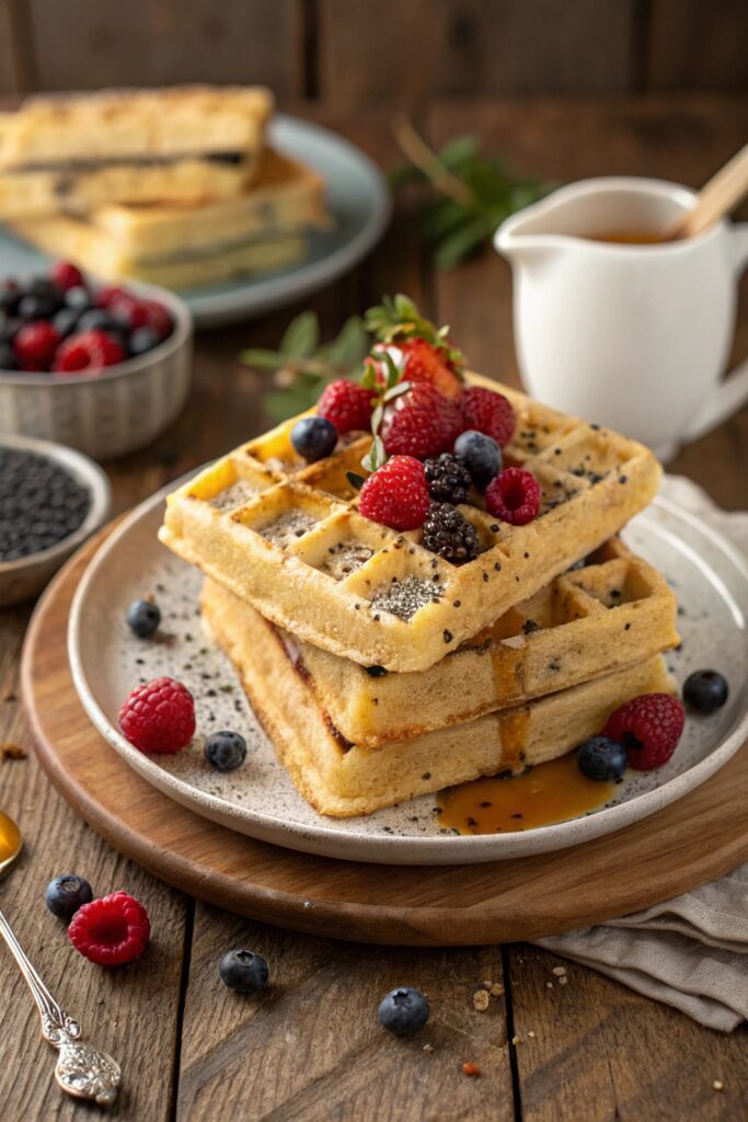 zesty lemon poppy waffles