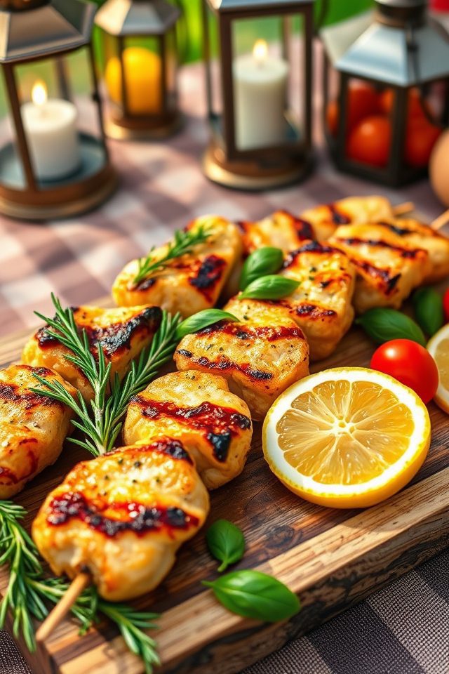lemon herb chicken skewers