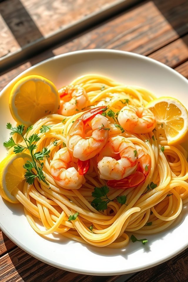 linguine with shrimp and lemon
