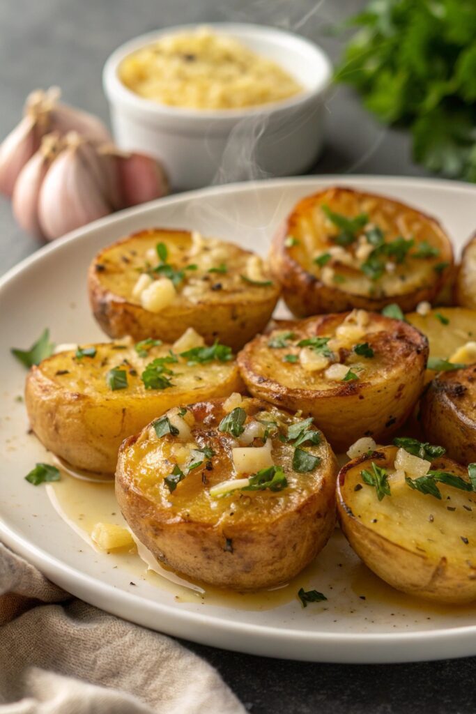 loaded potatoes with toppings