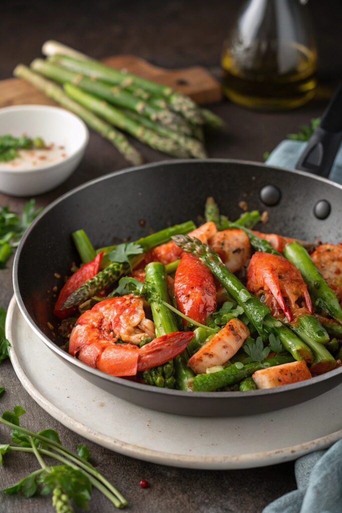 lobster asparagus stir fry delight