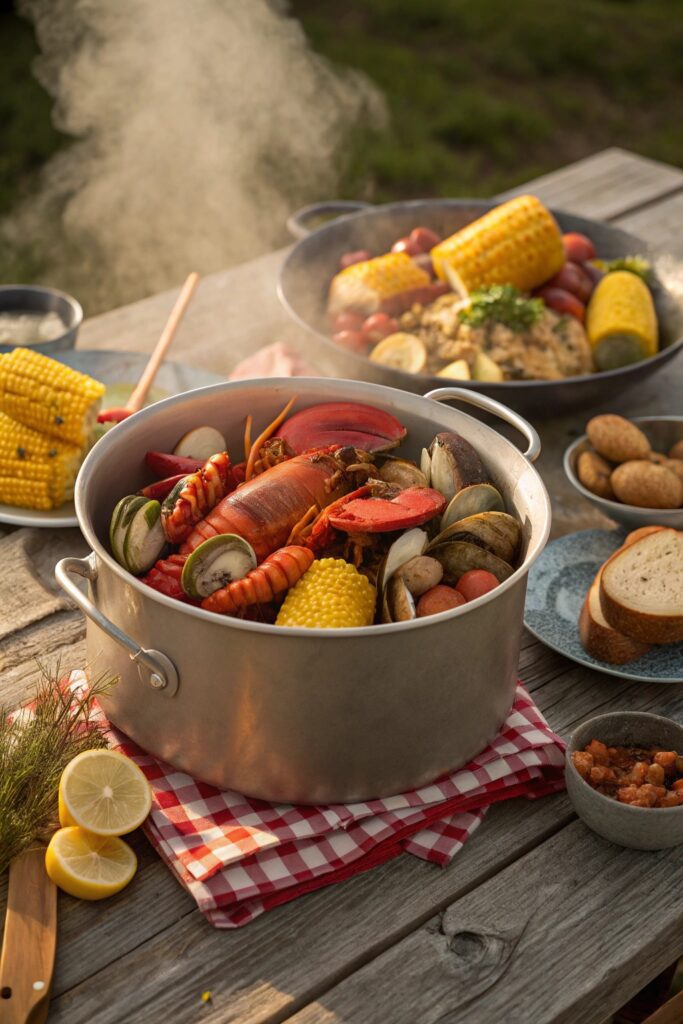 lobster clam bake gathering