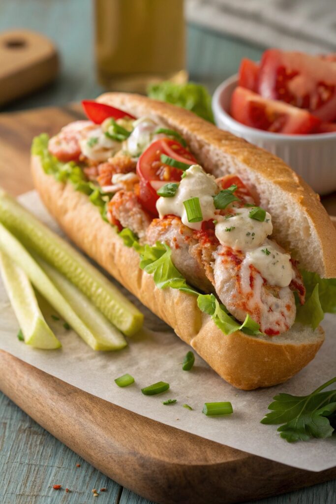 lobster filled crunchy sandwich delight