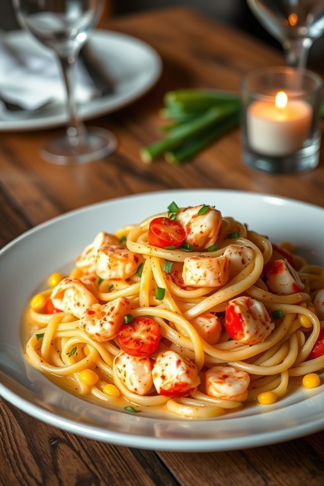 lobster corn garlic linguine