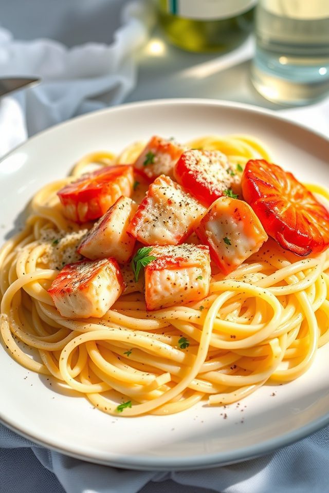 lobster fettuccine alfredo delight