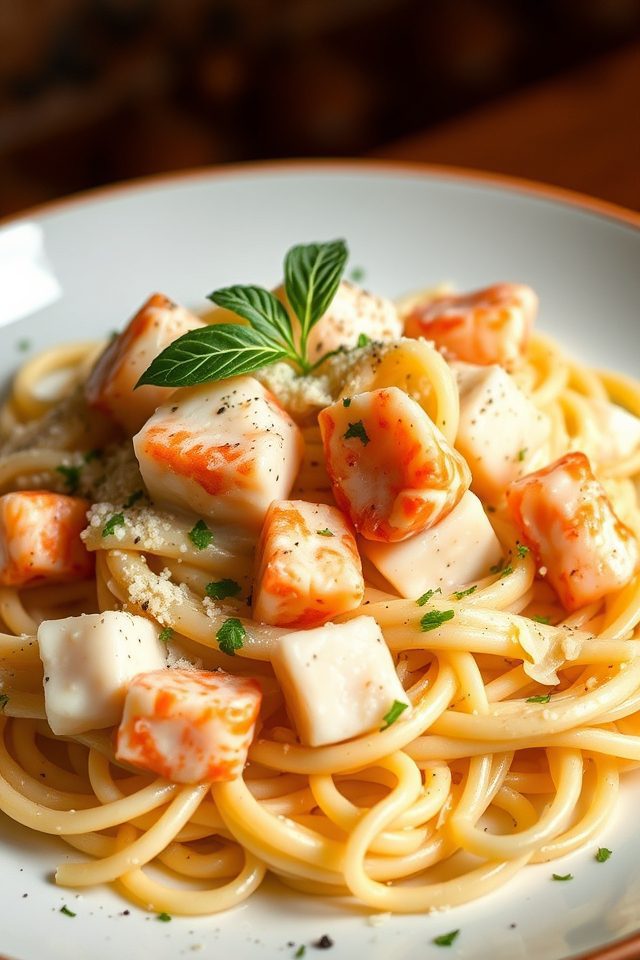 lobster fettuccine alfredo delight