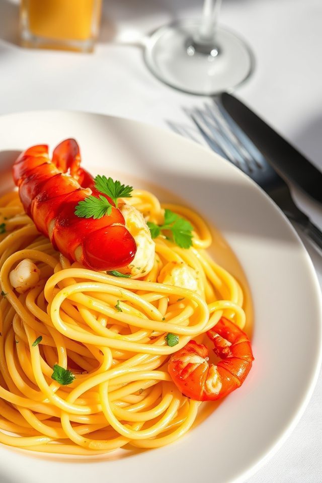 lobster linguine with garlic