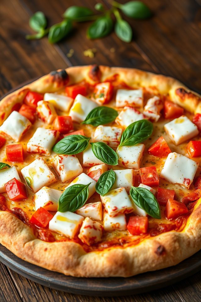 lobster pizza with garlic butter