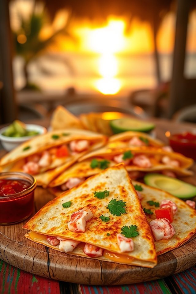 lobster quesadillas with avocado
