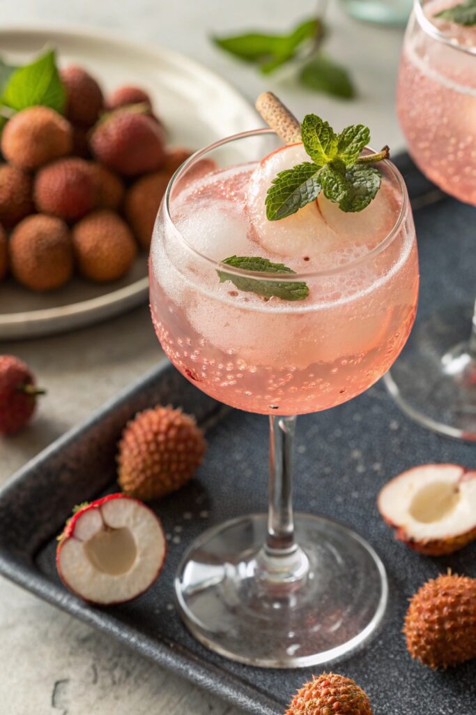 lychee prosecco cocktail delight