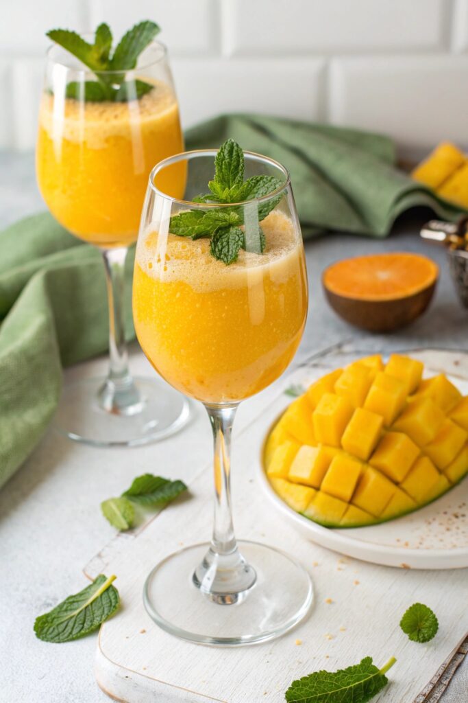 mango mimosas for brunch