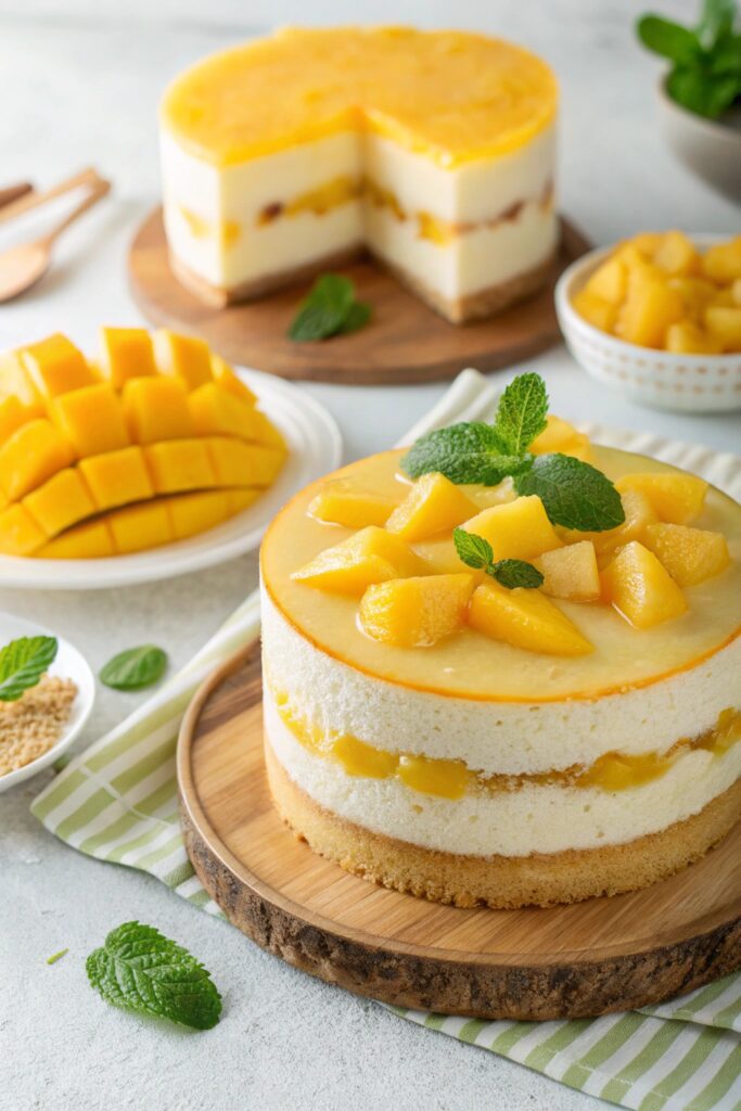 mango mousse sponge delight