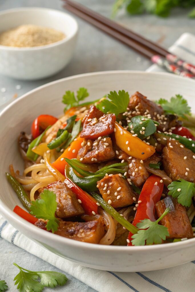 maple soy glazed stir fry