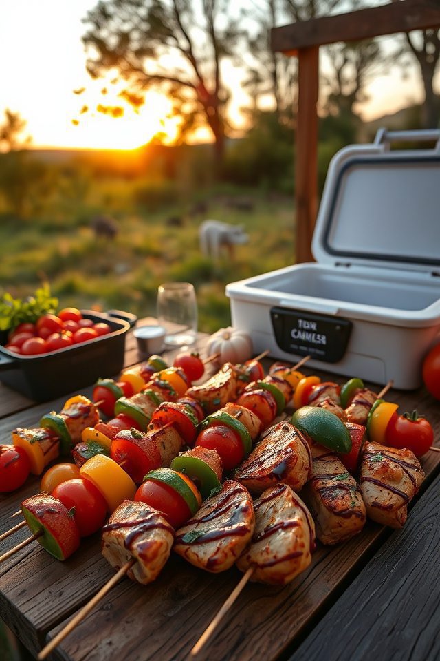 marinated kebabs for camping