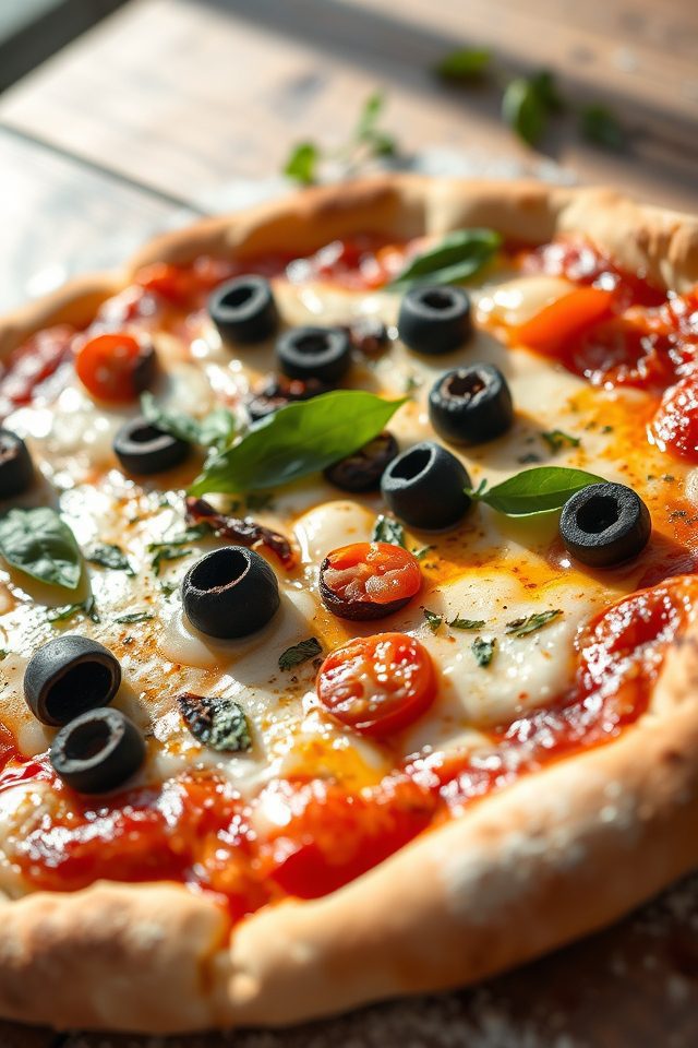 mediterranean inspired cheese pizza