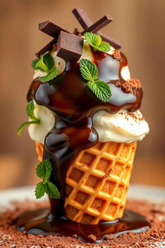 melty espresso ice cream cone
