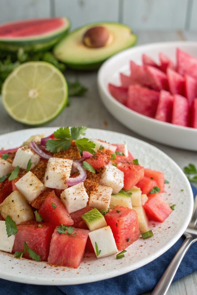 vibrant watermelon jicama salad