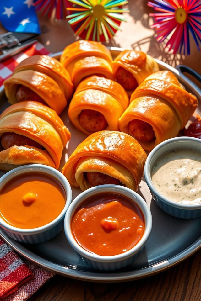 mini sausages in dough