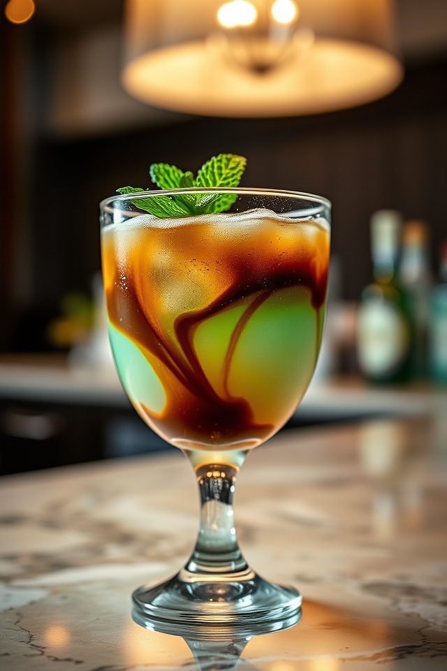 minty coffee liqueur cocktail