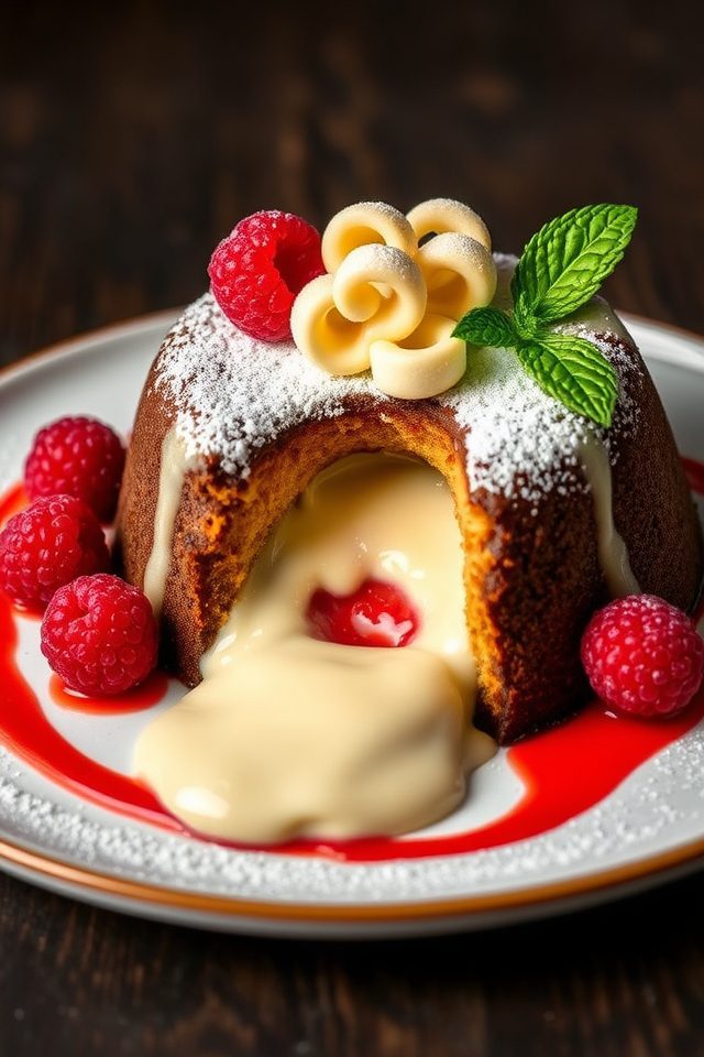 molten white chocolate dessert