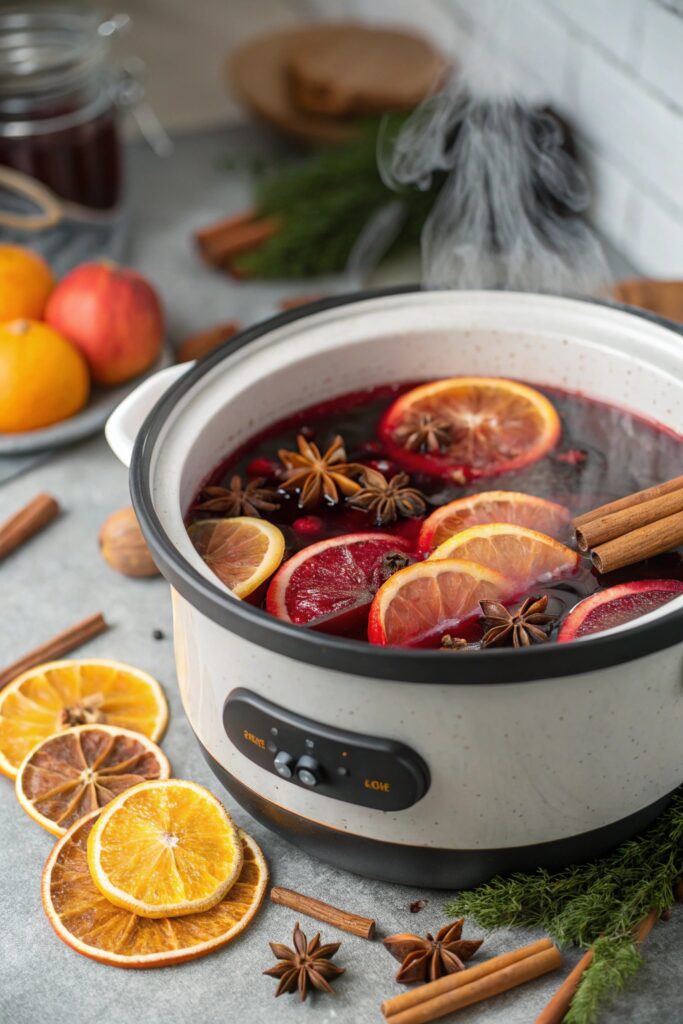 cozy slow cooked mulled wine
