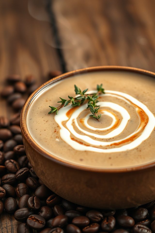 mushroom coffee cream soup