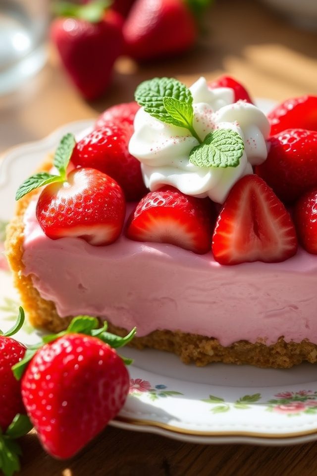 no bake strawberry cream pie