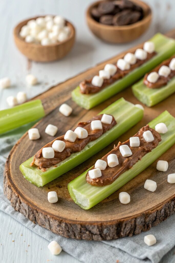 nutella marshmallow celery snack