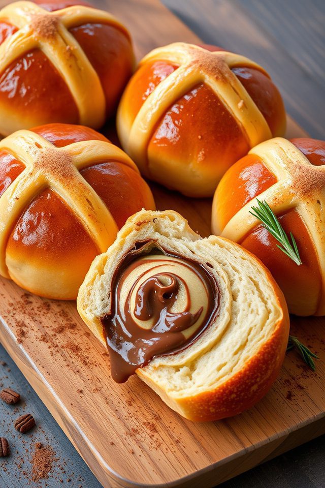 nutella filled easter buns