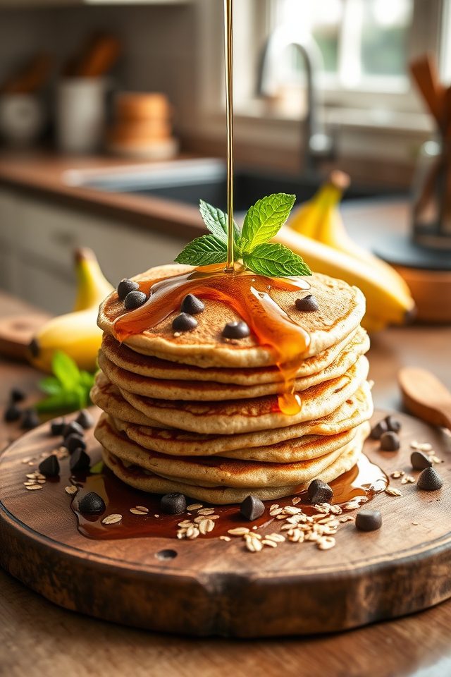 nutritious banana oatmeal pancakes