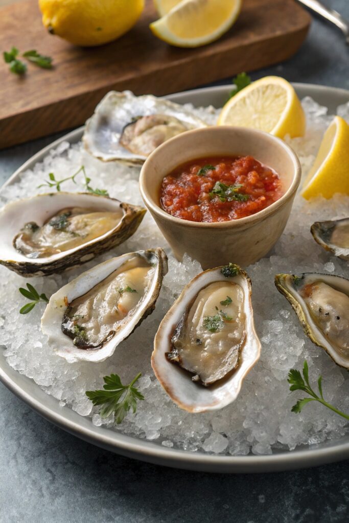 oysters with tangy mignonette