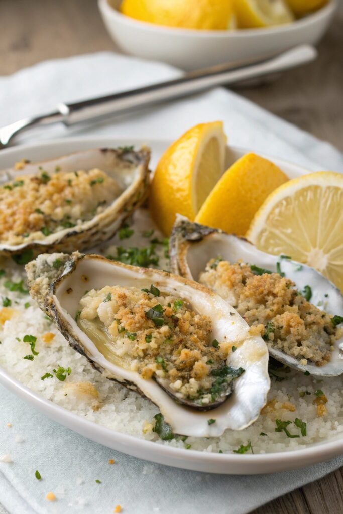 baked oysters with breadcrumbs