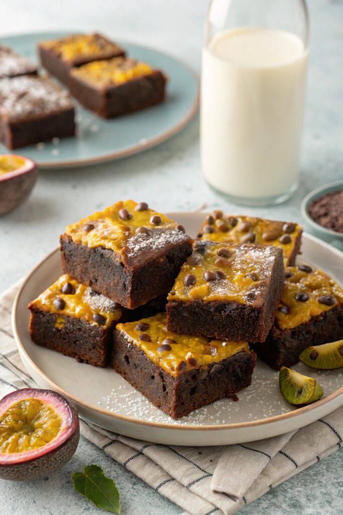 tropical passion fruit brownies