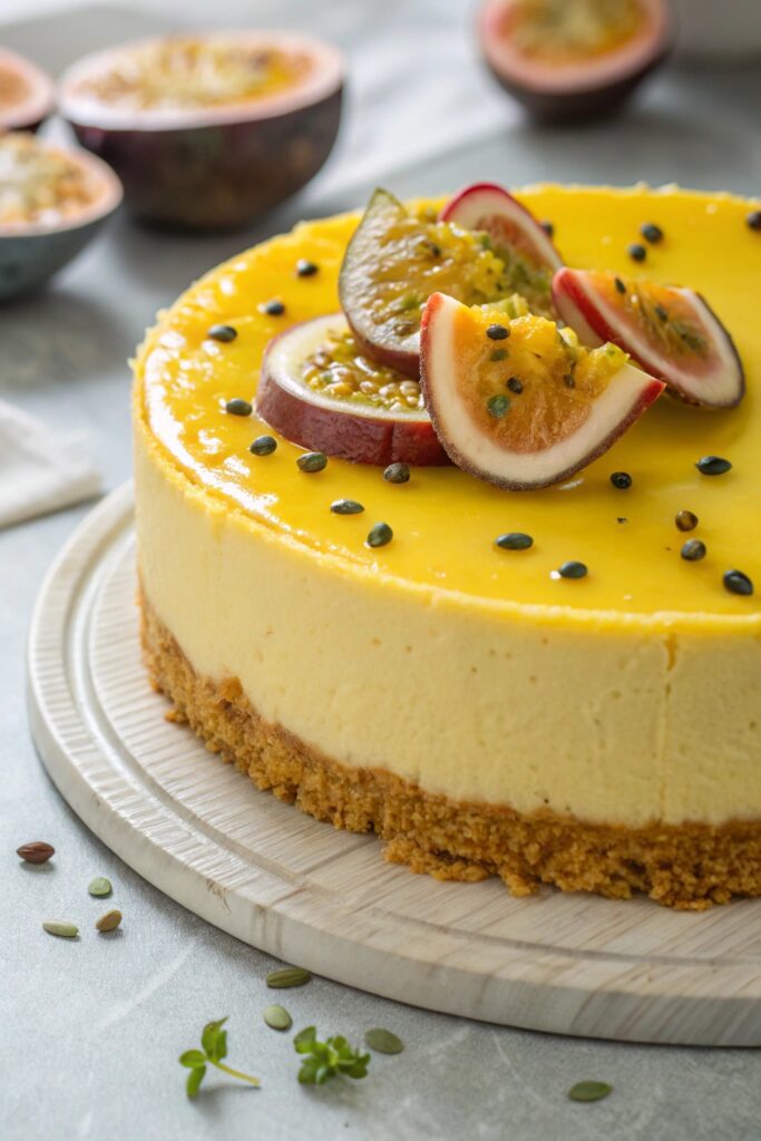 tropical passion fruit cheesecake