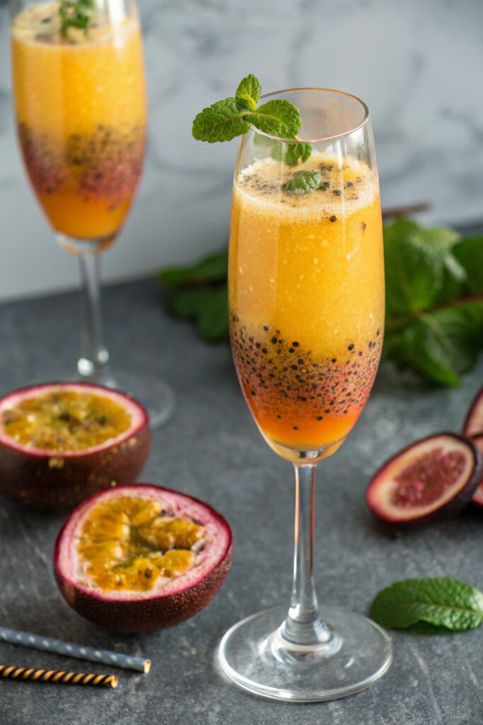 tropical champagne brunch cocktail