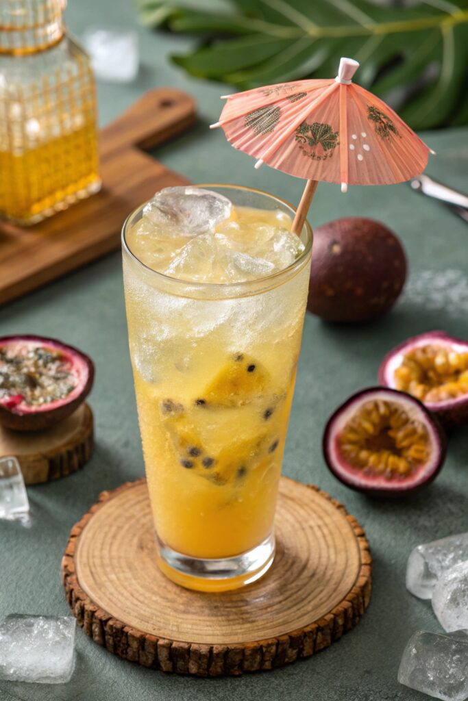 tropical rum passionfruit cooler