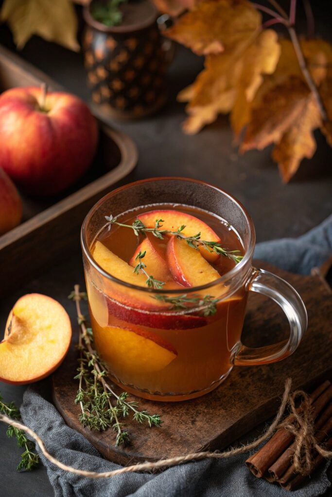 peach thyme spiced cider