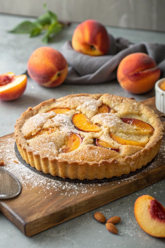 flaky peach cobbler pie