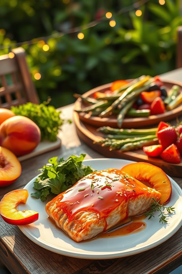 peach glazed salmon recipe