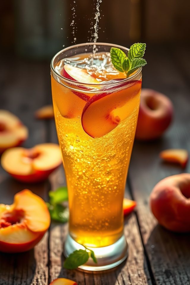 peach lager spritz cocktail