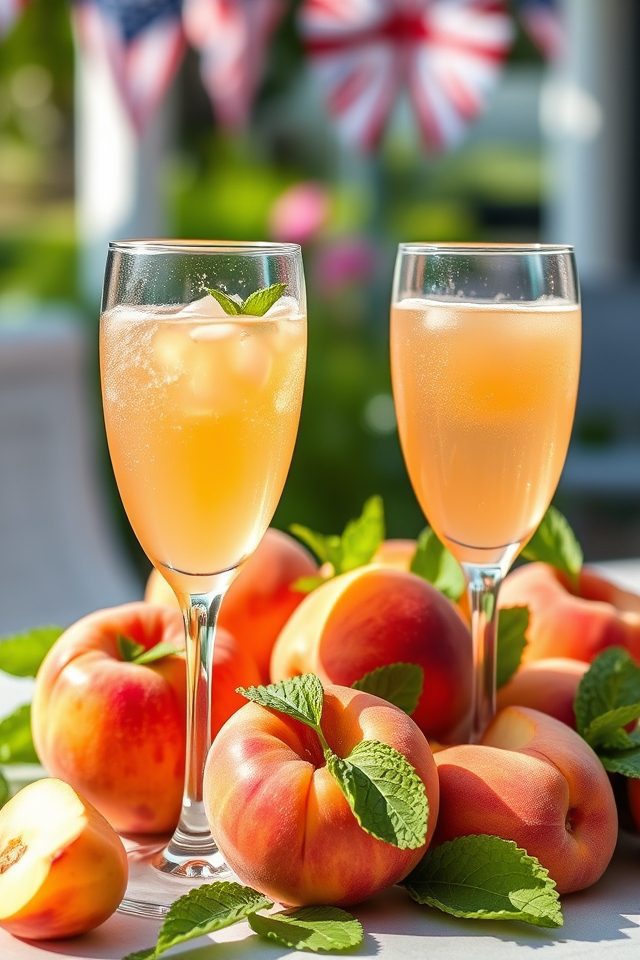 peach prosecco celebratory cocktail