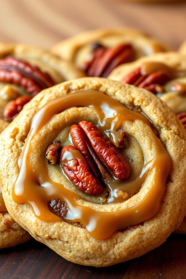 pecan caramel swirl cookies