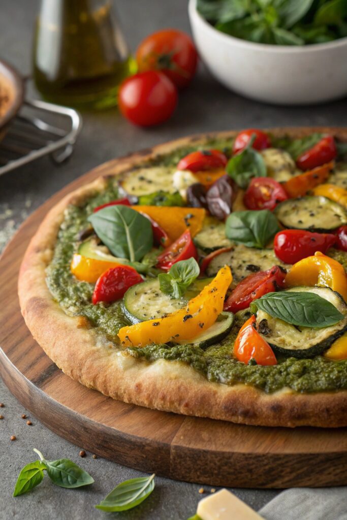 pesto with roasted vegetables