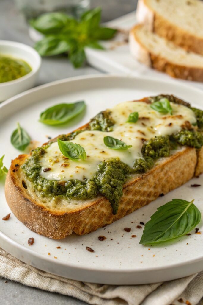 Pesto Mozzarella Toast