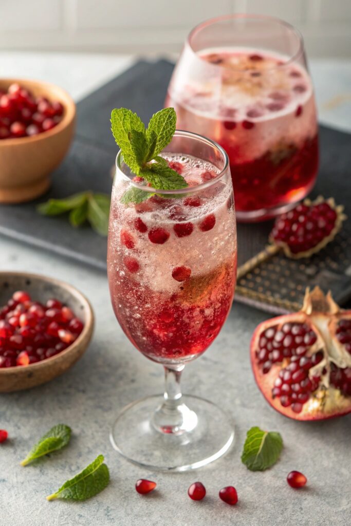 pomegranate prosecco cocktail delight