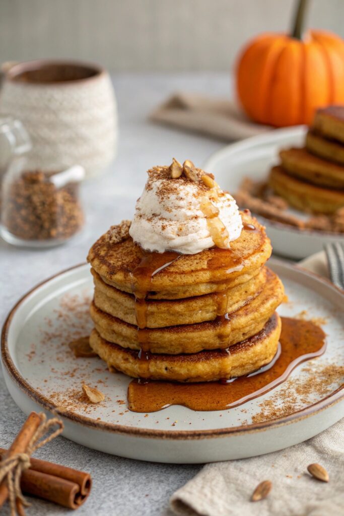 cozy autumn pumpkin pancakes
